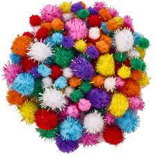 Multi Color Glitter Pom Pom