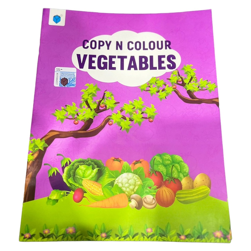 Copy N Colour Vegetables - Colouring  Book
