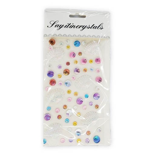 Multi Color Sea Stone Crystal Beads Stickers - 486-12