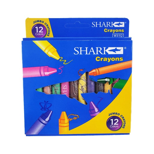 [6930226198127] 12 Crayon Colours - Shark