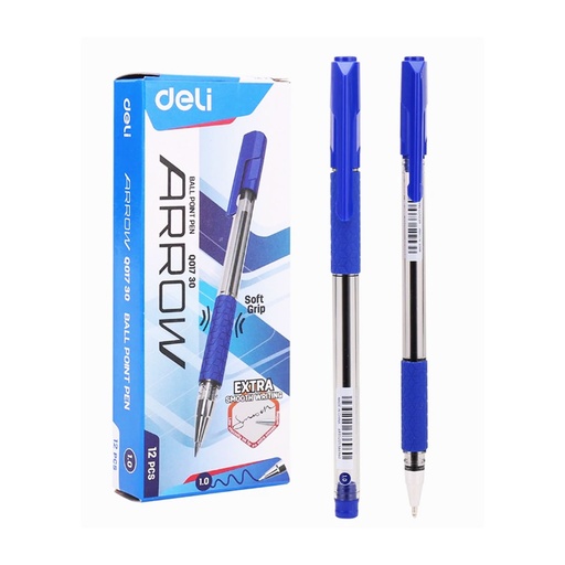 [6935205386960] Arrow Ball Point Pen - Deli - Blue - 1.0mm - Q01730