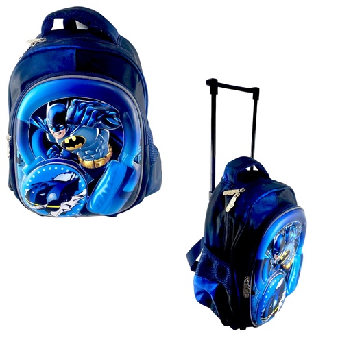 Batman Trolley Bag - Black/Blue - 12 Inch | Play Group - Kindergarten( IMPORTED )