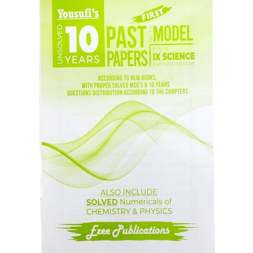 [3124544] Yousufi’s 10 Years Unsolved Past Papers IX Science Eng-Urdu Medium