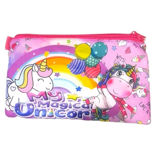 Magical Unicorn Double Zipper Pencil Pouch (Assorted Design)