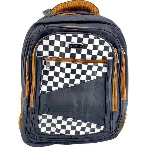Effilo College Bag - Black/White Cheque( IMPORTED )