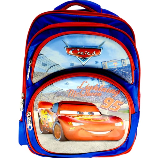 Cars School Bag - Blue/Red - Class - 1 - 2( IMPORTED )