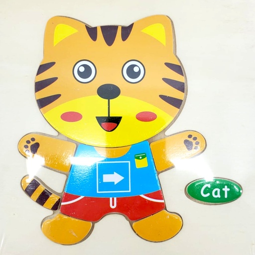 Wooden Cat Embossed Plate Toy