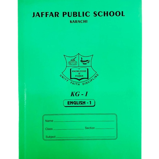 English 1 Printed Copy For Class KG 1 - Jaffar Public School