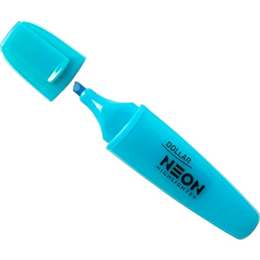 [695240104023] Dollar Neon Highlighter - Blue - No. HL 625