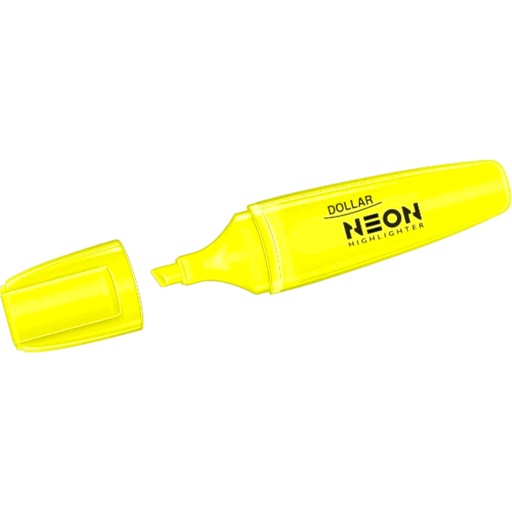 [695240103996] Dollar Neon Highlighter - Yellow - No. HL 625