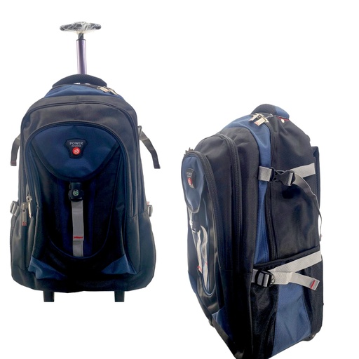 Power Trolley Bag - Navy Blue/Black - 18 Inch | Class 5 - Class O/A-Level(  ( IMPORTED )