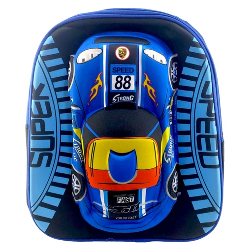 Sports Car Pre-Primary School Bag - Blue - No. 6D 13( IMPORTED )