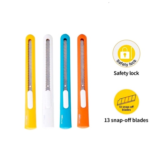 [6921734920256] Deli Student Cutting Knife Cutter - No. 2025 - Assorted Colors