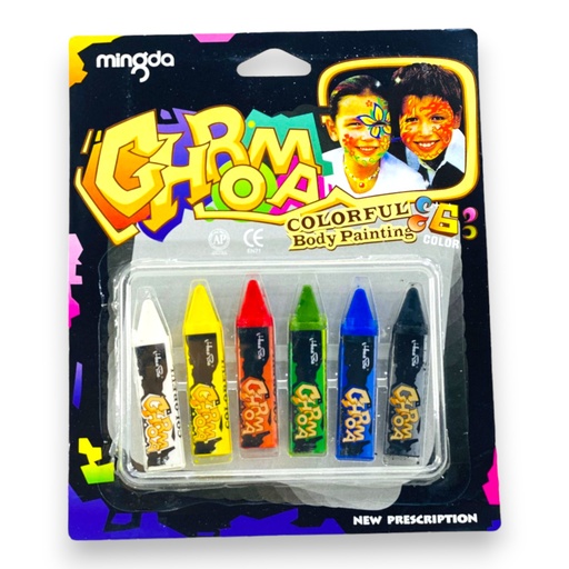 [6921969703006] Chroma Colorful Body Painting - 6 Colors - No. MD-300A