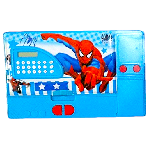 Spiderman Jumbo Double Side Magnetic Pencil Box With Calculator - No. JC-2727