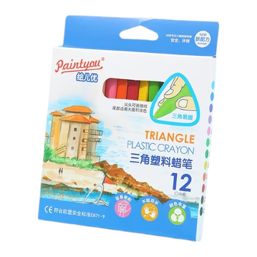 Traingle Plastic Crayon - Pack of 12 - No. 851-12