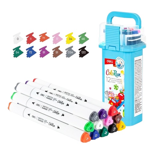 [6941798482507] Deli Sketch Marker - Pack of 12 - No. EC18712