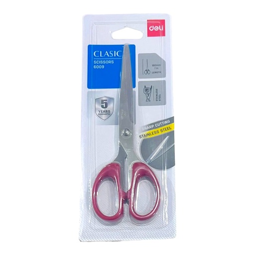 [6921734960092] Deli Stainless Steel Clasic Scissor (180mm) - No. 6009