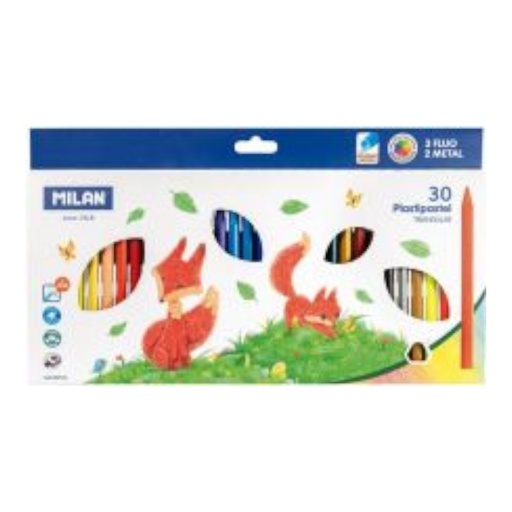 [8411574088820] Milan Plastipastel Traiangular - 30Pcs