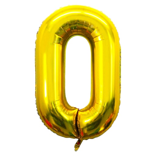 Golden Foil Balloon Number 0
