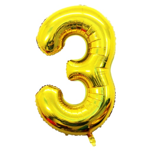 Golden Foil Balloon Number 3