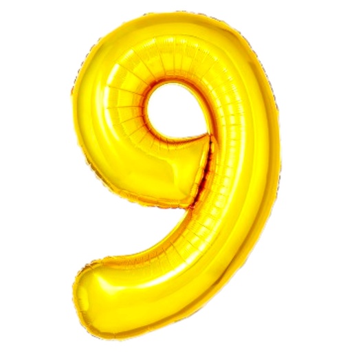 Golden Foil Balloon Number 9