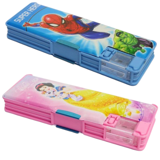 Metallic Pencil Box - Assorted Characters