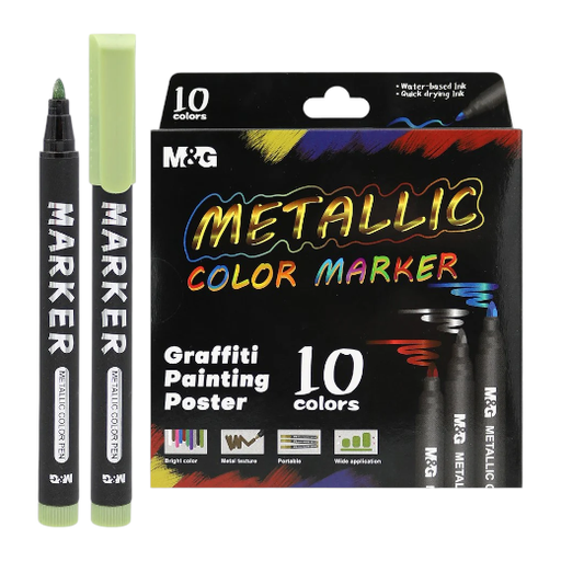 [6941600181215] Metallic Color Marker M&G 10 Colours - No. APMU3001