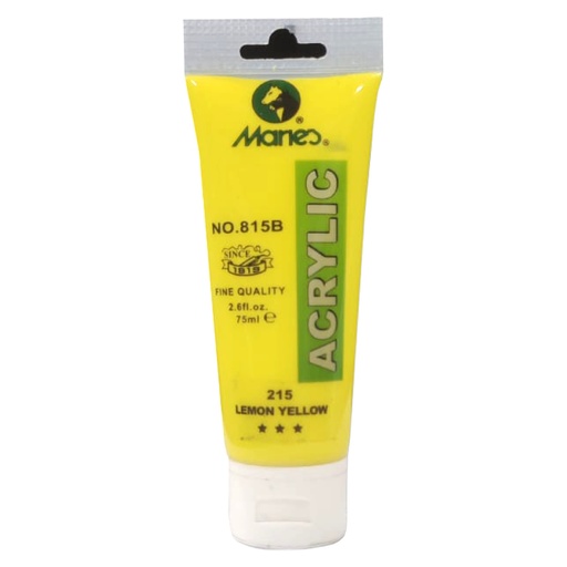 [6931818037107] Maries Acrylic Paint - 75ml - No. 215 - Lemon Yellow