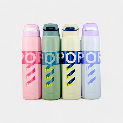 Sports Text Printed Stainless Steel Water Bottle - No. 8533