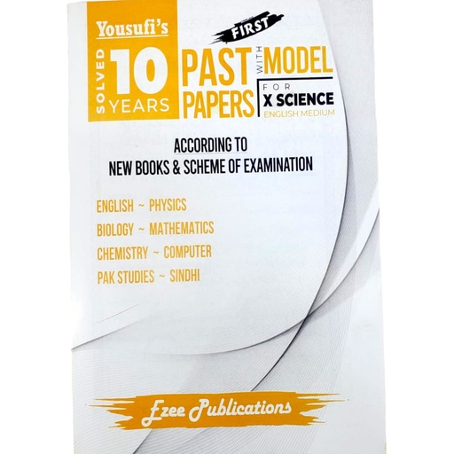 Yousufi’s 10 Years Solved Past Papers X Science Eng-Urdu Medium - New