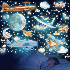 [8551528668859] Plane Sticker Glow In Dark - Bling Big Bling - LD-017