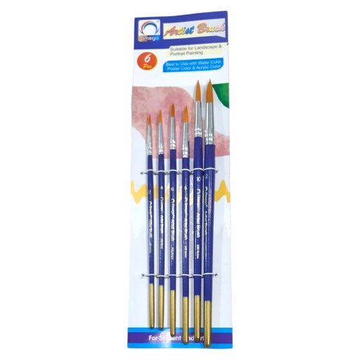 Omega Artist Round Brush - Pack of 6 - NO.555NB6