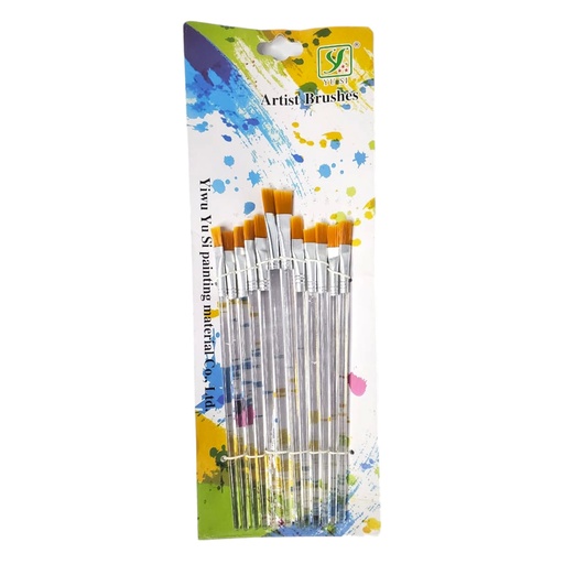 Artist Flat / Round Brushes - Pack of 12 - Yu Si