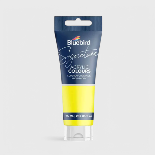 [5061034920202] Signature Acrylic Paint - 75ml - Lemon Yellow - Bluebird arts