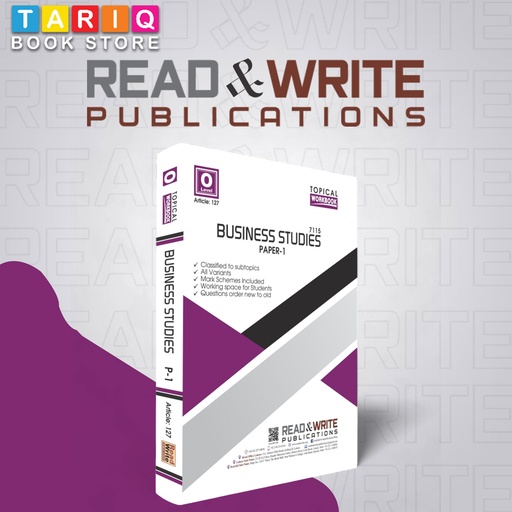 Read & Write O Level Business Studies Topical Work Book 1 (Year: Updated till 2022) - By Editorial Board - No. 127