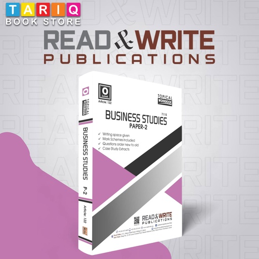 Read & Write O Level Business Studies Paper 2 Topical Workbook (Year: 2008 - 2019) - By Editorial Board - No. 122