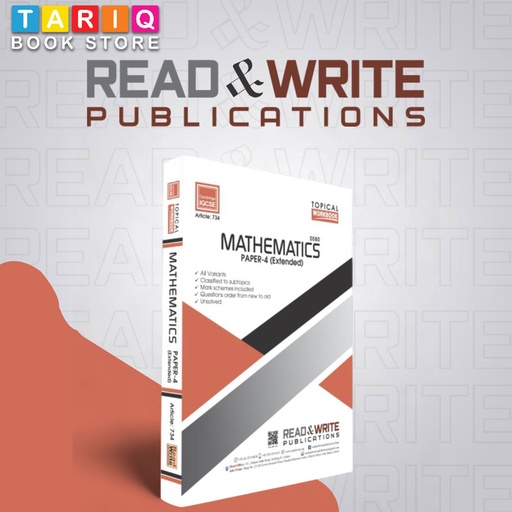 Read & Write IGCSE Mathematics Paper 4 Topical Workbook-2023) - By Editorial Board - No. 734