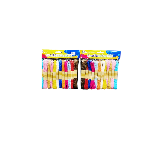 [6910401100442] Jute Ribbon Crafts Materials -Pack of 12 - 51002 -   Assorted Colours