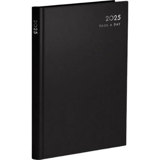 Daily Diary For Year 2025 - (2 Date 1 Page) - Large (Imported Yellow Paper)