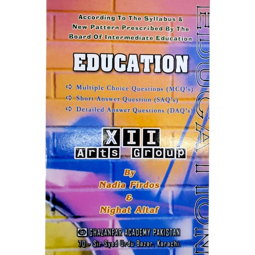 Education With MCQ's For Grade XII Arts Group - Nadia Firdos & Nighat Altaf