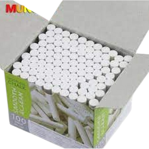 Mungyo Dustless Chalk - White -  100 Pcs