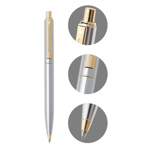 Sheaffer Sentinel 325 Brushed Chrome Gold Trim Ballpoint Pen