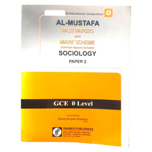 Al Mustafa GCE O Level Sociology Paper 2 ( 2017 - 2023 )