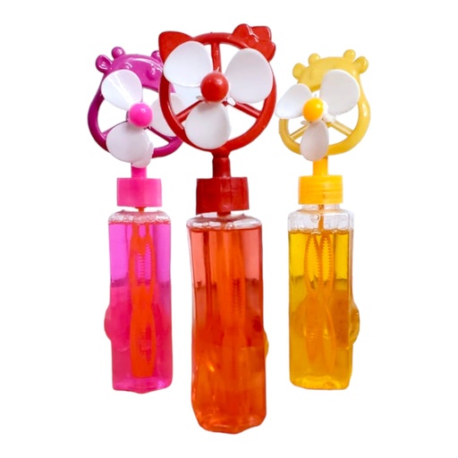 Fan Bubble Stick - Small Size - Assorted Colors