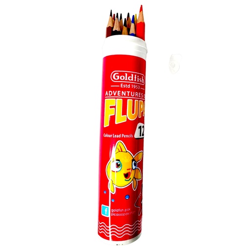 [1357902100208] Flupa 12 Colour Pencil - No.12P - Goldfish