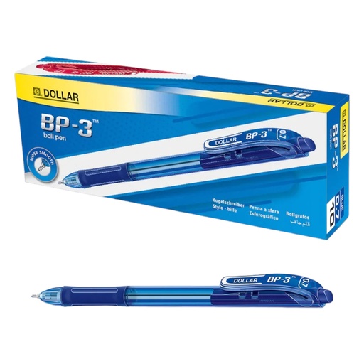 [695240209872] Dollar BP-3 Ball Pen - Blue - 0.7mm - 1 Pcs - No. BP 3F