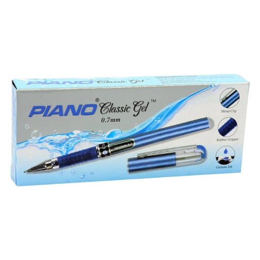 [8961100471942] Piano Classic Gel Pen - Blue - 0.7mm - 1 Pcs