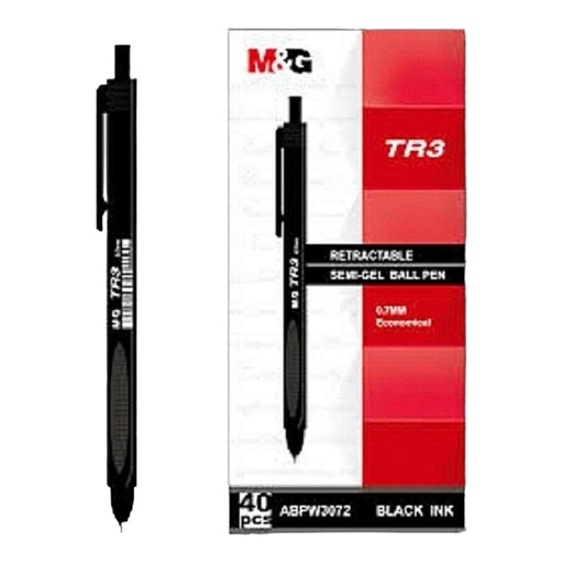 [6925282280978] M&G Black Ball Pen - Tr3 - 0.7mm -  1Pcs