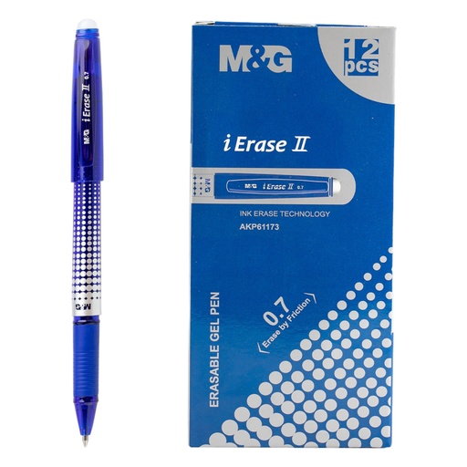 [6925282229083] M&G i Erase II Gel Pen - Blue - 1 Pcs - 0.7mm - No. AKP61173